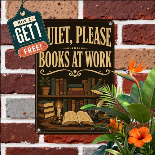 Quiet reading notice vintage - quiet,