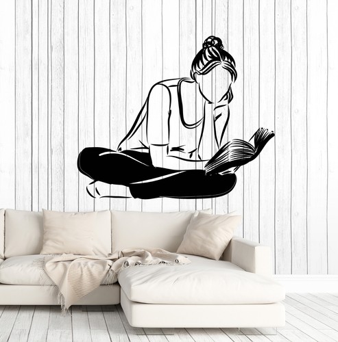 Wall vinyl decal girl book - wall,